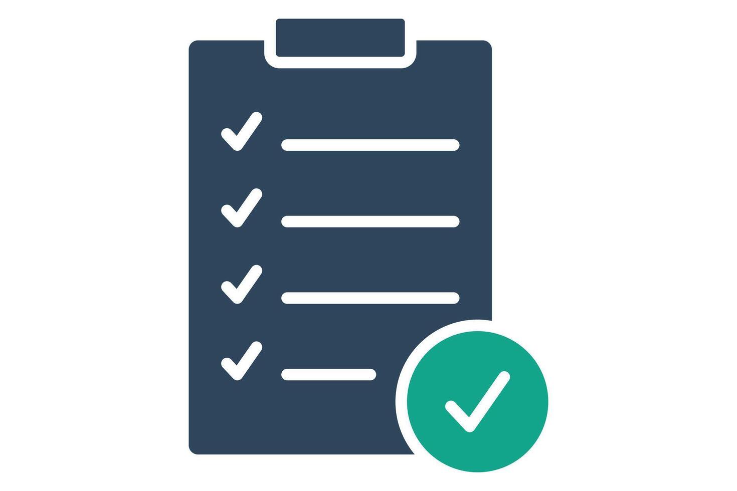 Meal plan icon. menu list with check marks. icon related to monitor nutrition. solid icon style. health elements illustration vector