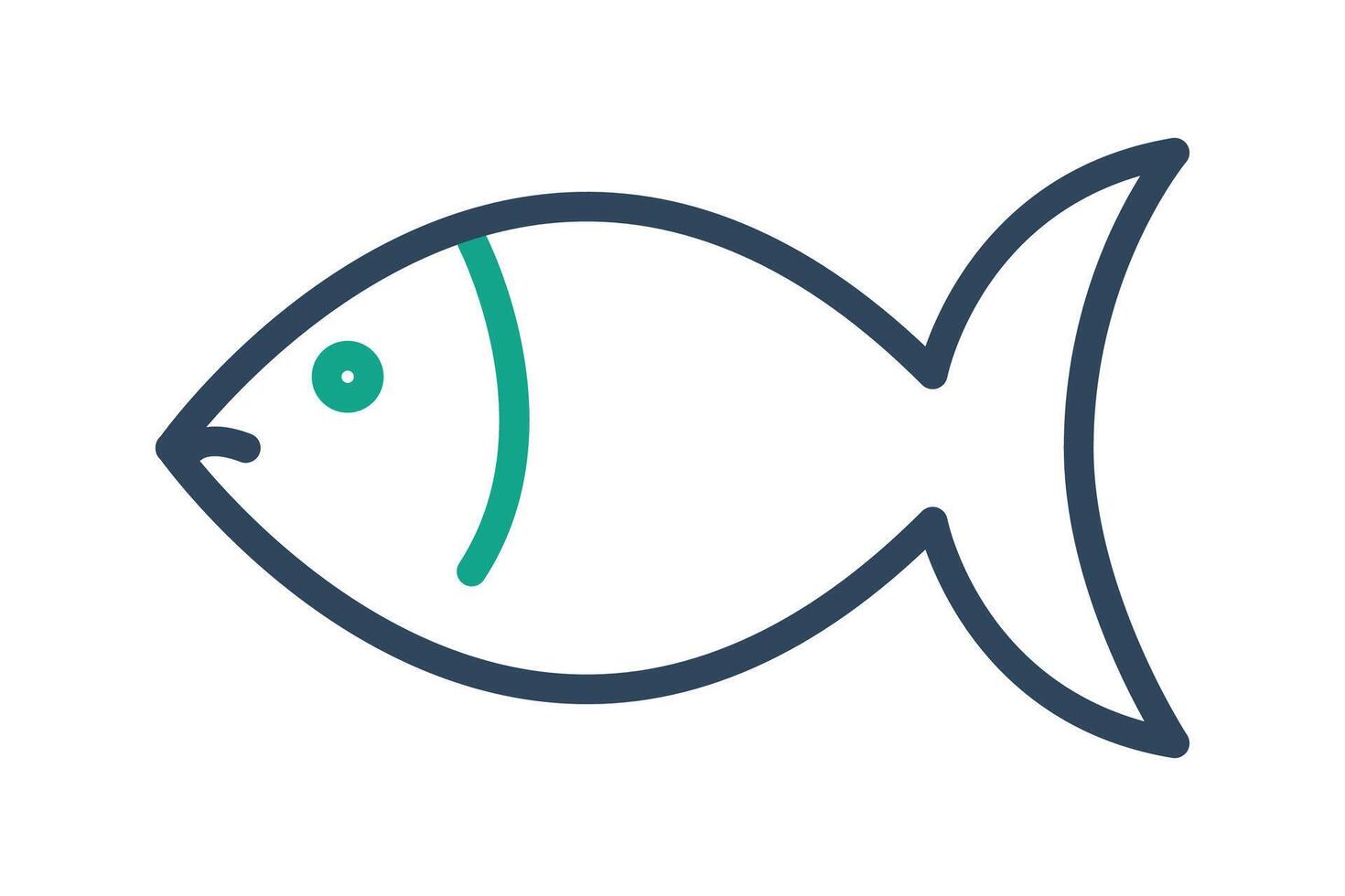 Fish icon. icon related to Omega 3, healthy fats or protein source. line icon style. nutrition elements illustration vector
