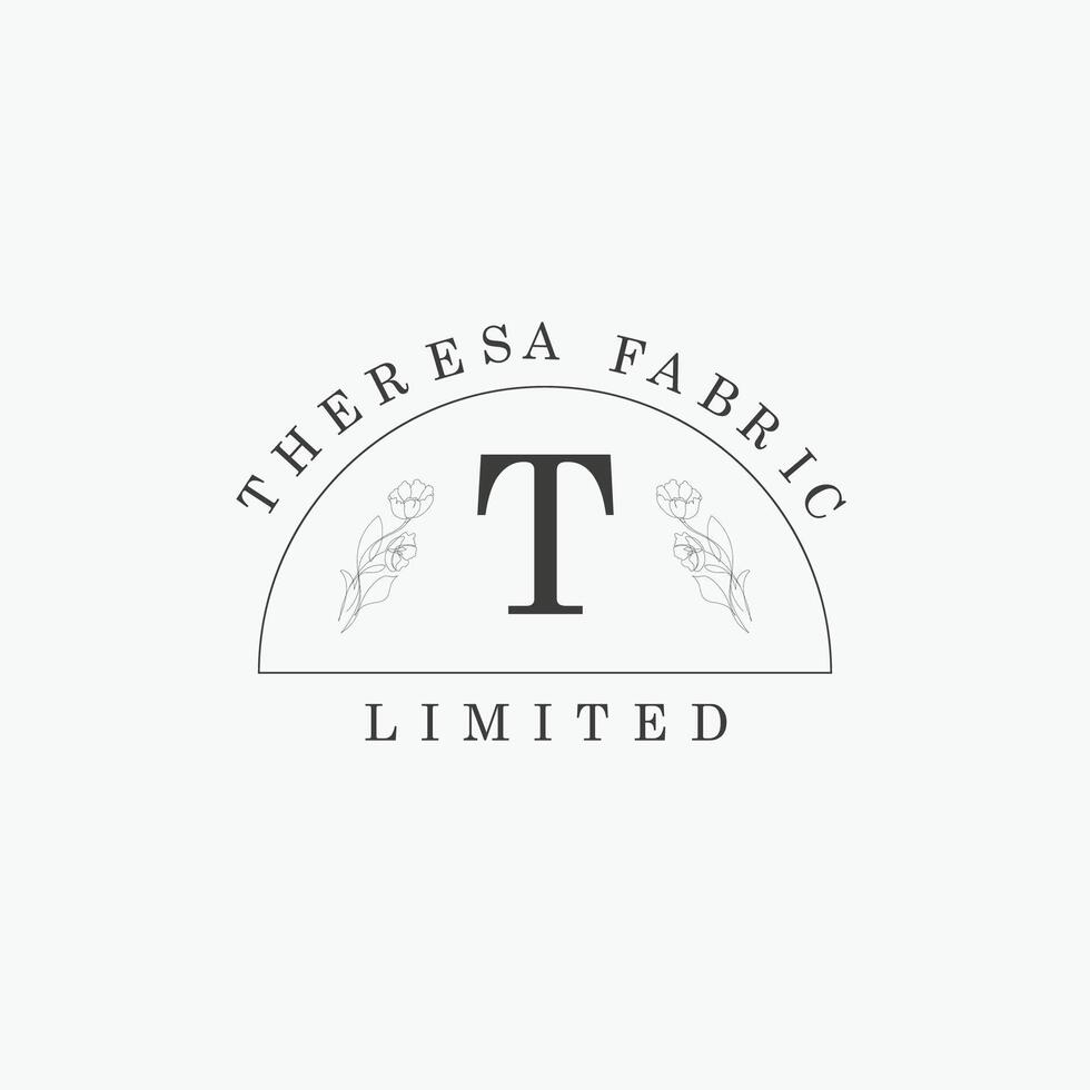 T letter logo with a creative floral concept for company business beauty real estate premium vector