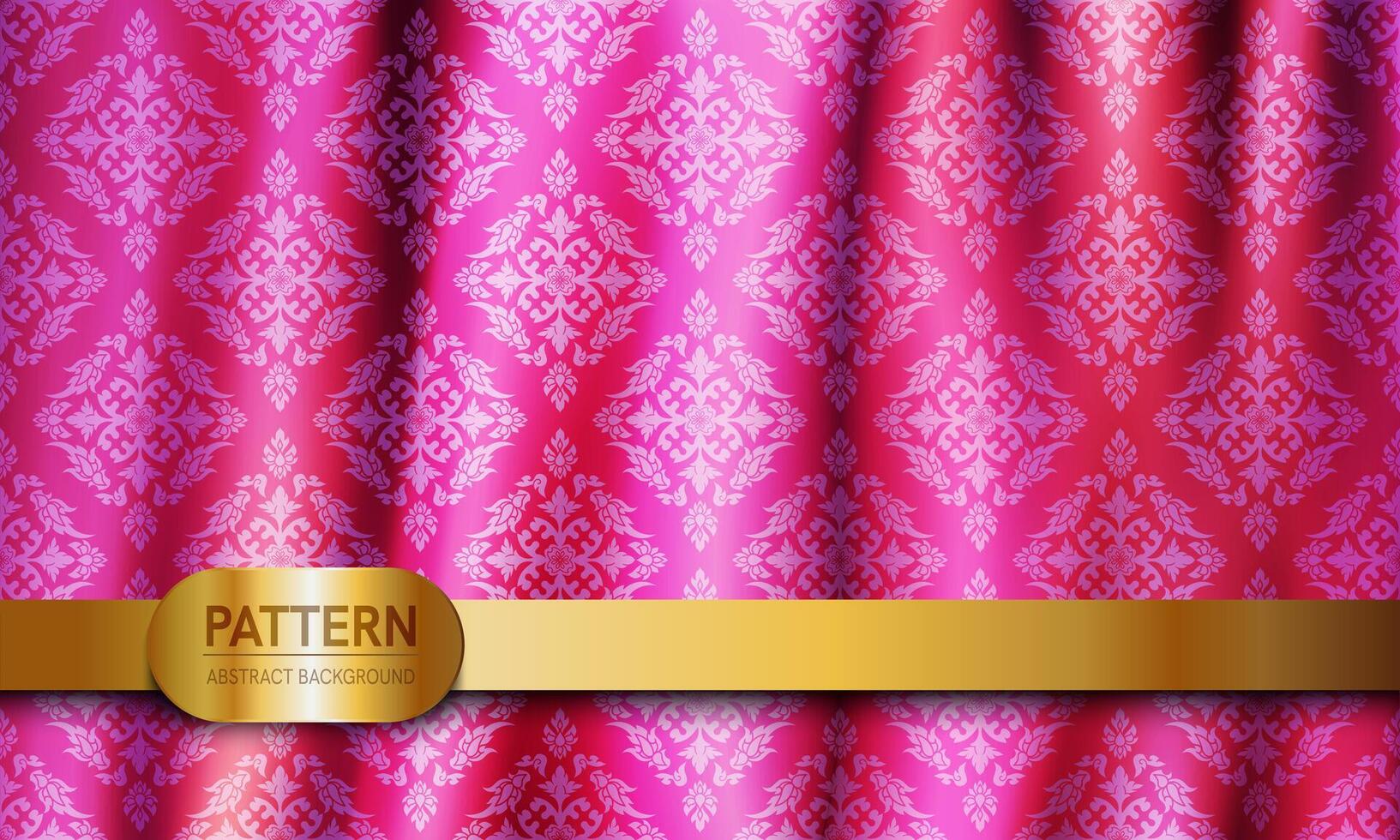 Thai luxury pattern pink background. Lai Thai element pattern. Dark pink theme for text-based compositions ads, book covers, Digital interfaces, print design templates. vector