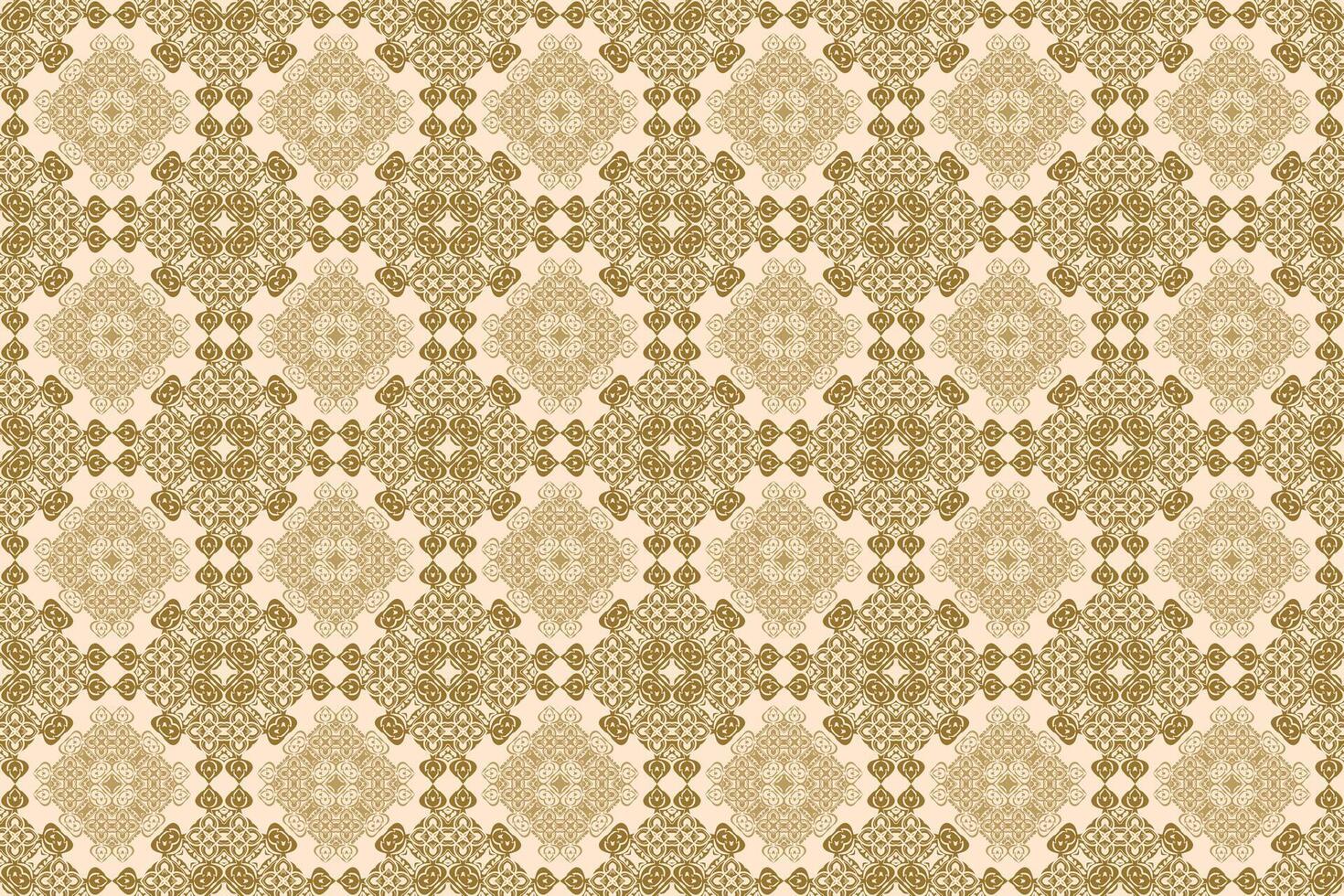 Abstract floral seamless Thai pattern, Brown modern shape for design, porcelain, chinaware, ceramic, tile, ceiling design, texture, wall, paper and fabric. vector
