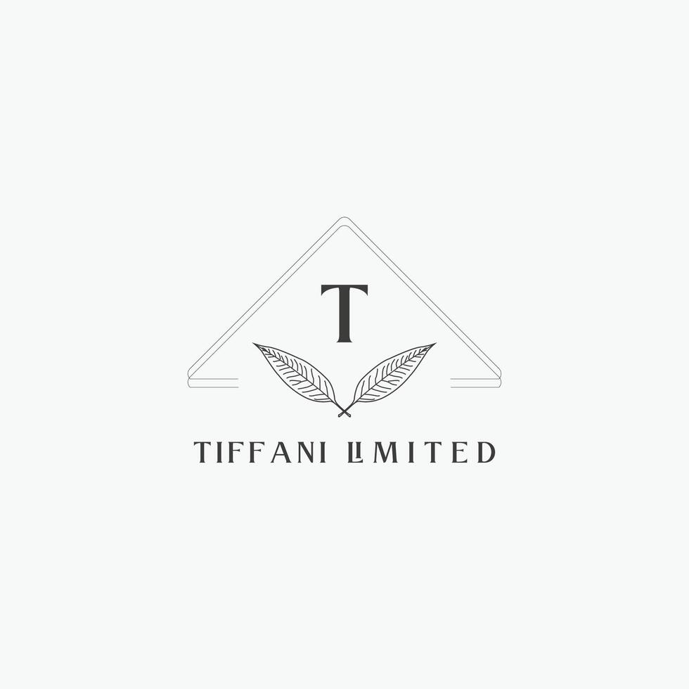 T letter logo with a creative floral concept for company business beauty real estate premium vector