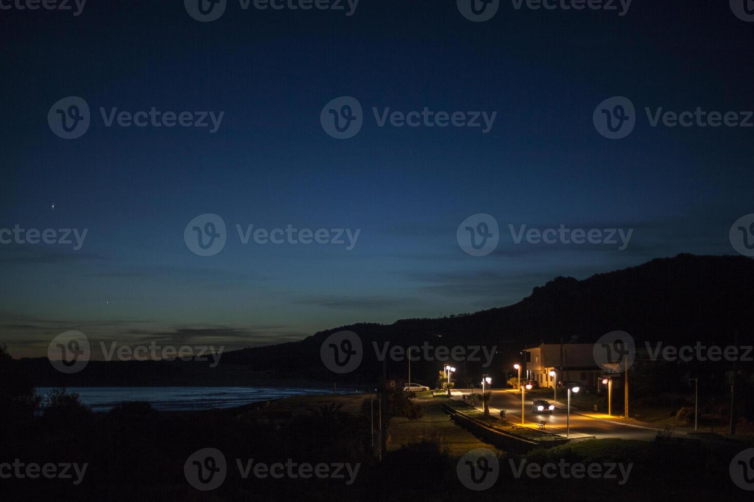 Bolonia beach at night, Tarifa, Cadiz, Andalusia, Spain photo