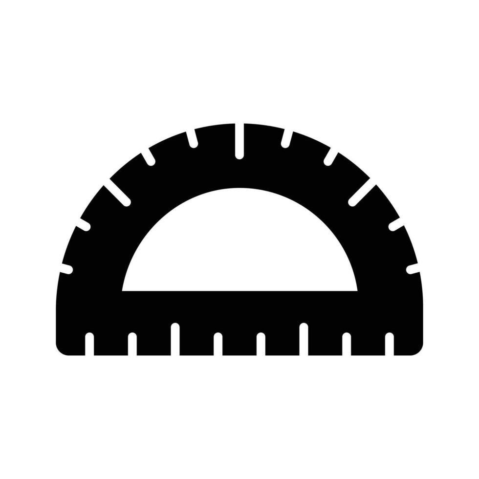 A precise and creative protractor icon, suitable for measuring angles and geometric functions vector