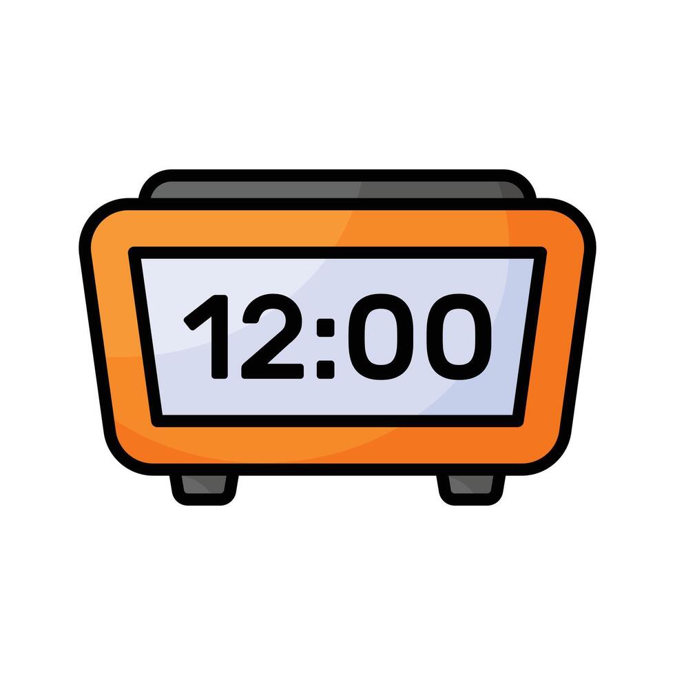 A stylish table clock icon, ideal for indicating timekeeping and scheduling functions vector