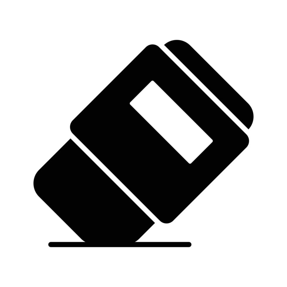 An eraser icon, ideal for digital, educational, and artistic applications, available in various styles vector