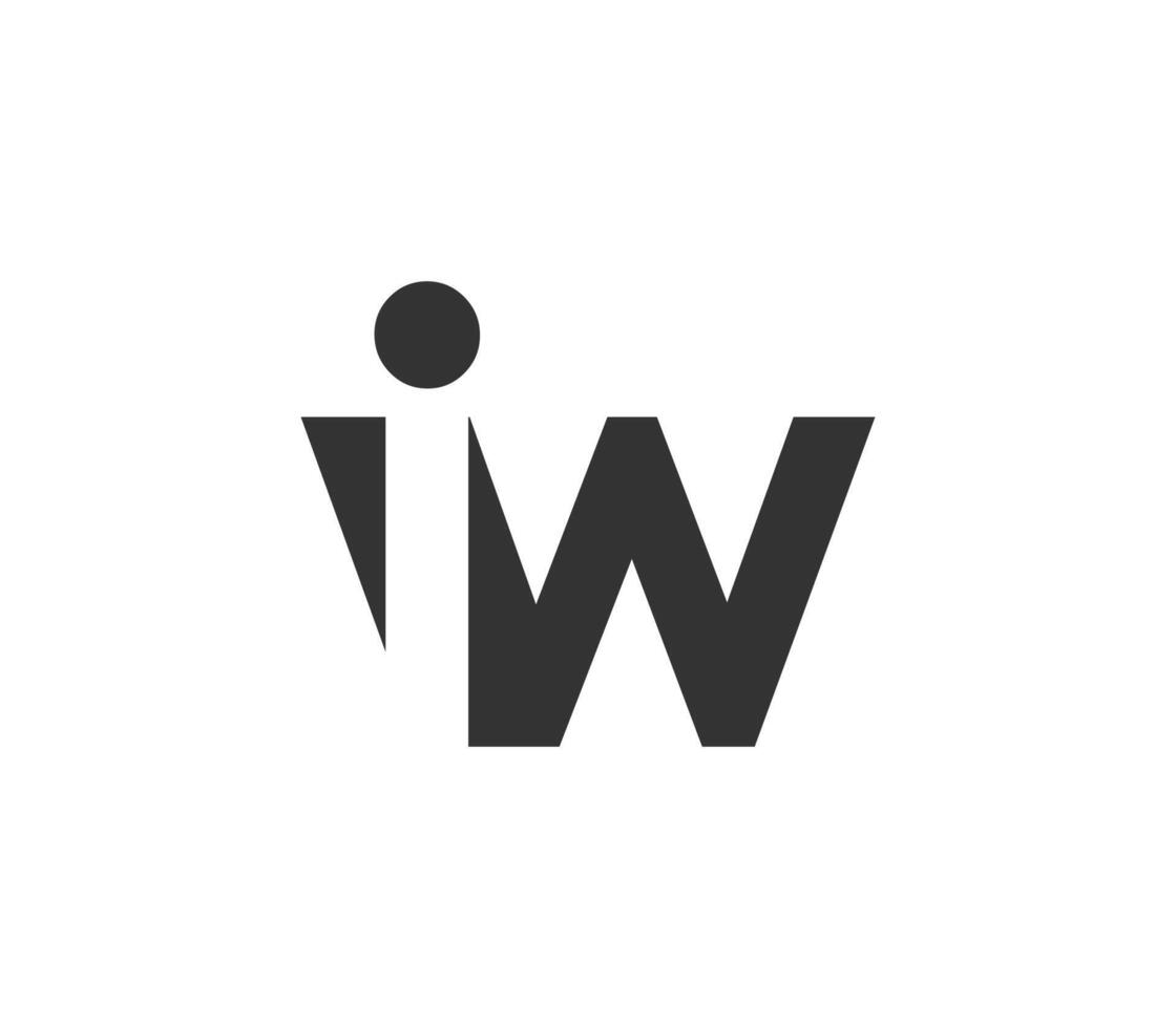 IW creative geometric initial based modern and minimal logo. Letter i w trendy fonts. vector