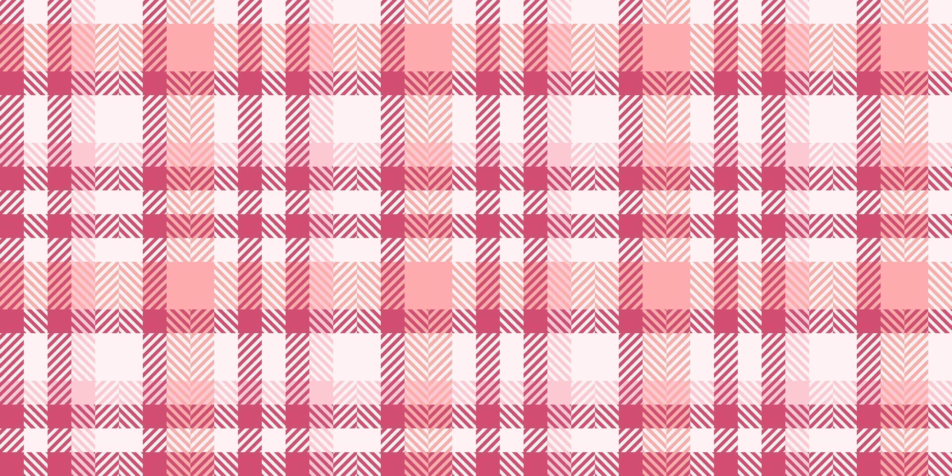 Basic texture fabric check, oilcloth seamless pattern. Classy tartan plaid textile background in red and lavender blush colors. vector