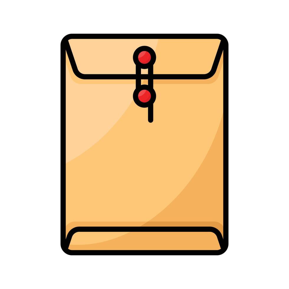 A flat paper container used to enclose letters or documents for mailing vector