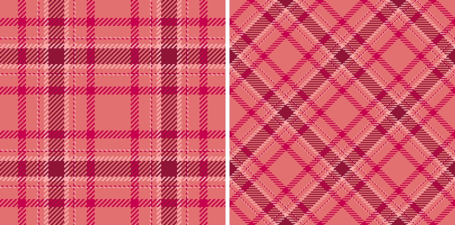 Texture plaid background of check fabric with a tartan pattern seamless textile. Set in warm colors. Easter fashion ideas for a stylish celebration. vector