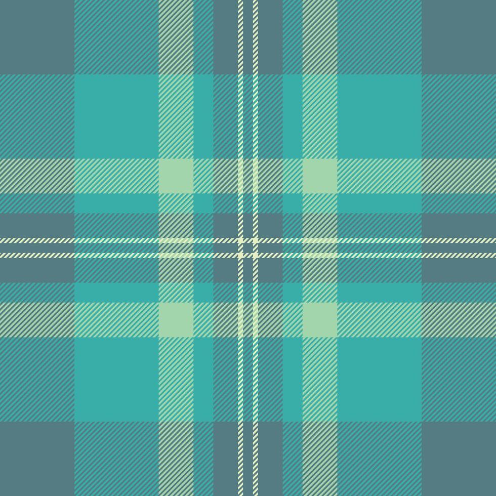 Furniture texture textile, card fabric plaid pattern. Overlay check background seamless tartan in cyan and teal colors. vector
