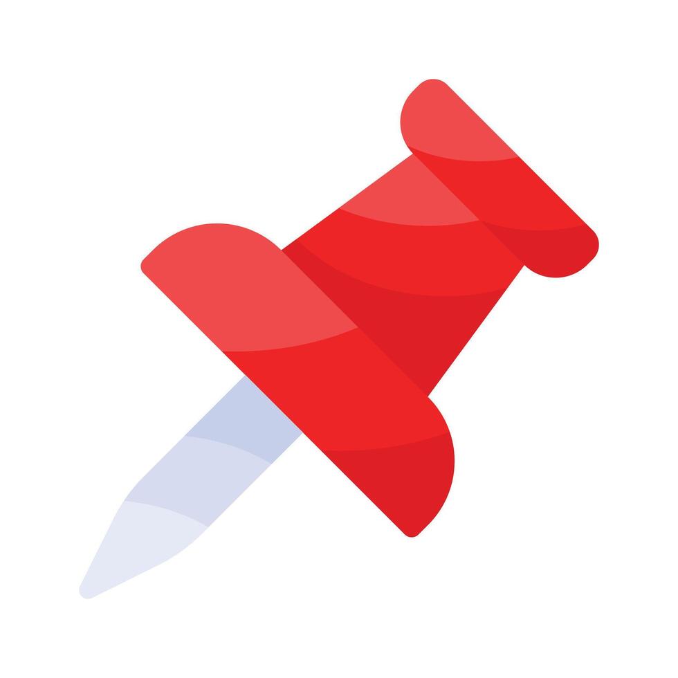 A small pin with a flat, wide head, used to attach papers or documents vector
