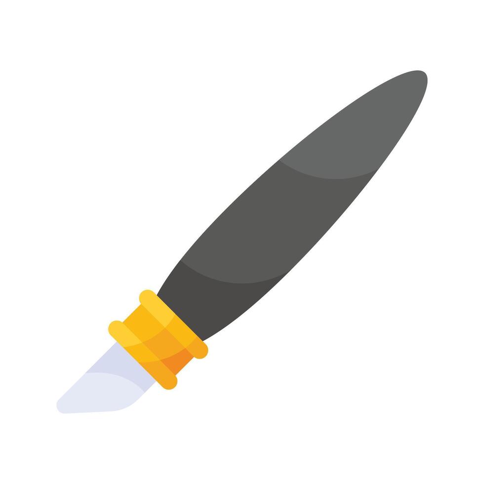 A tool with a sharp blade used for slicing or trimming materials like paper, cardboard, or fabric vector