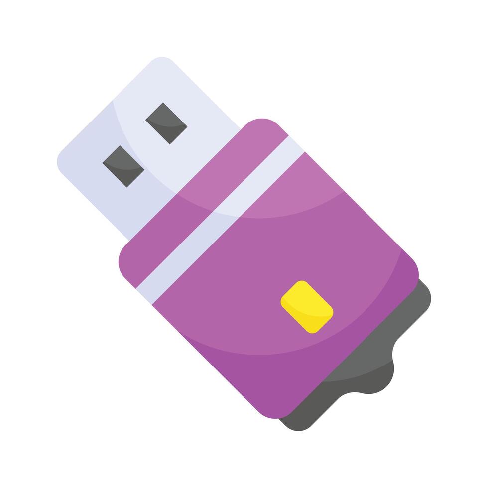 A unique USB icon, symbolizing data transfer, connectivity, and technology in digital interfaces vector