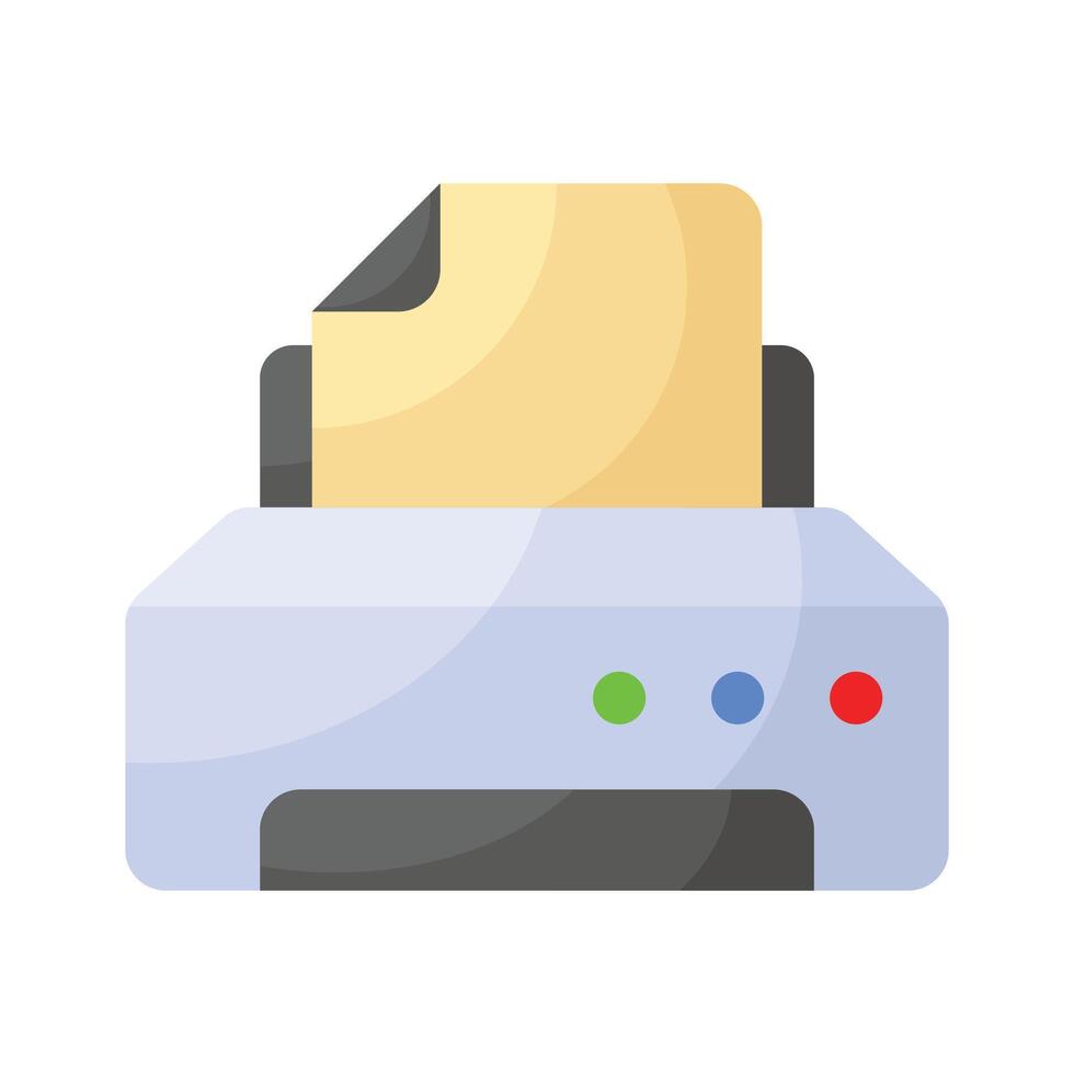 A streamlined printer icon representing printing functionality for documents, images, and more vector