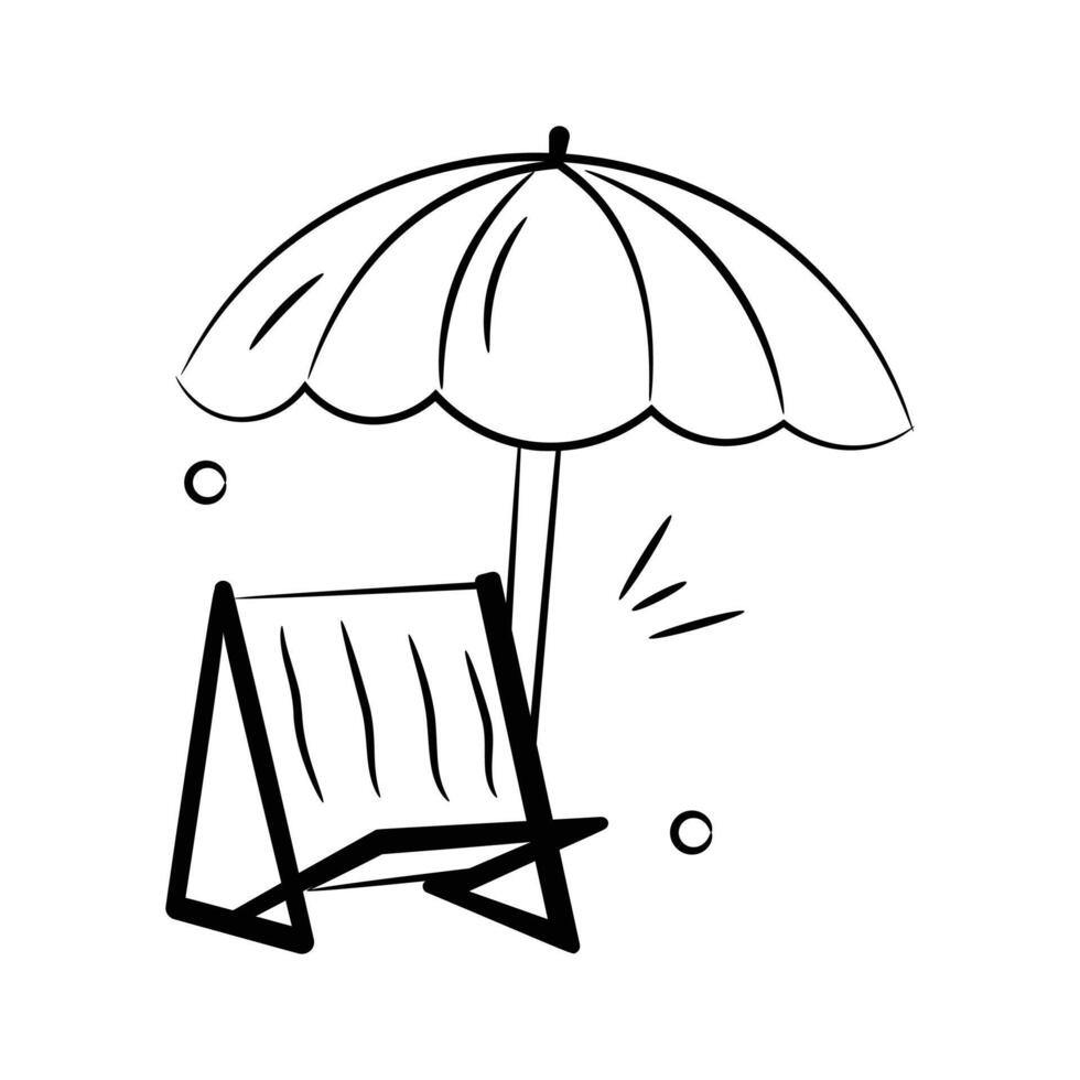 An editable icon of deck chair in modern style, easy to use of sunbed vector