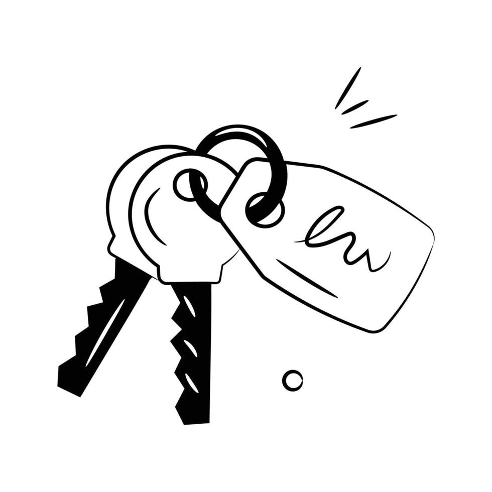 Visually perfect icon of hotel room keys in trendy style vector
