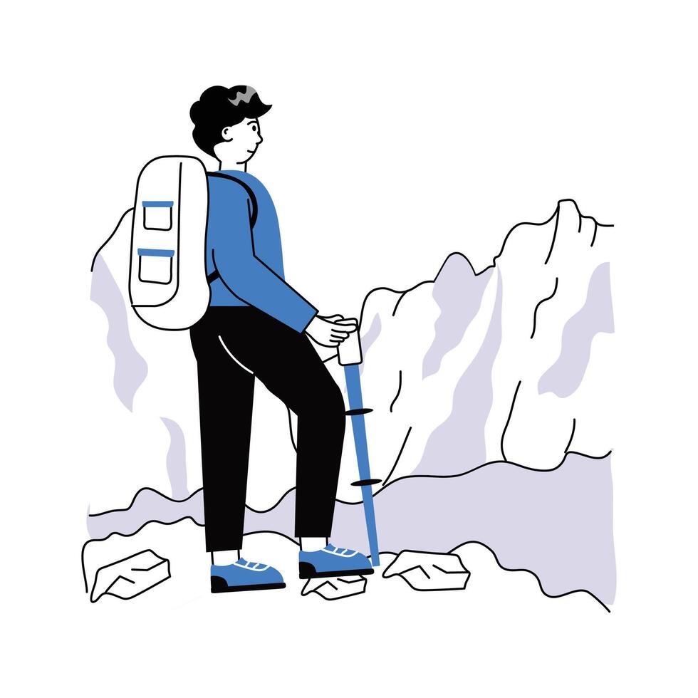 Hiking, trekking illustration design, adventure and outdoor activity vector