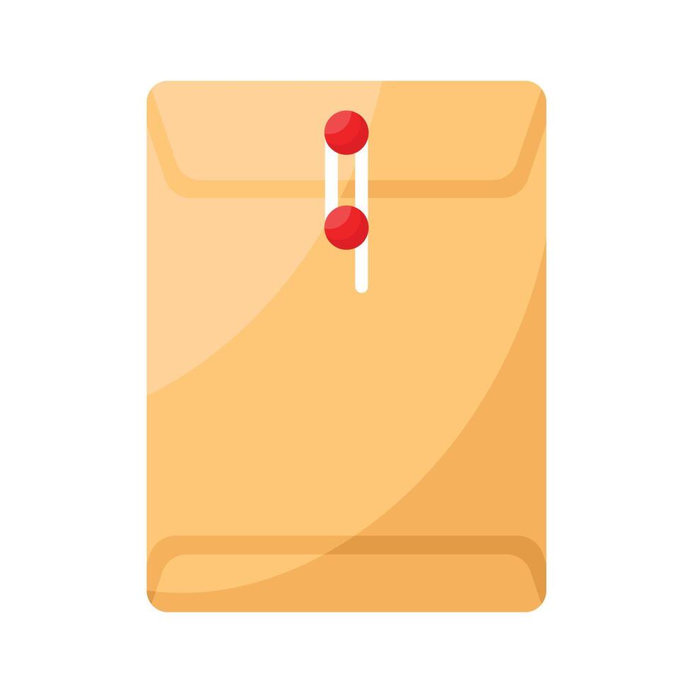 A flat paper container used to enclose letters or documents for mailing vector