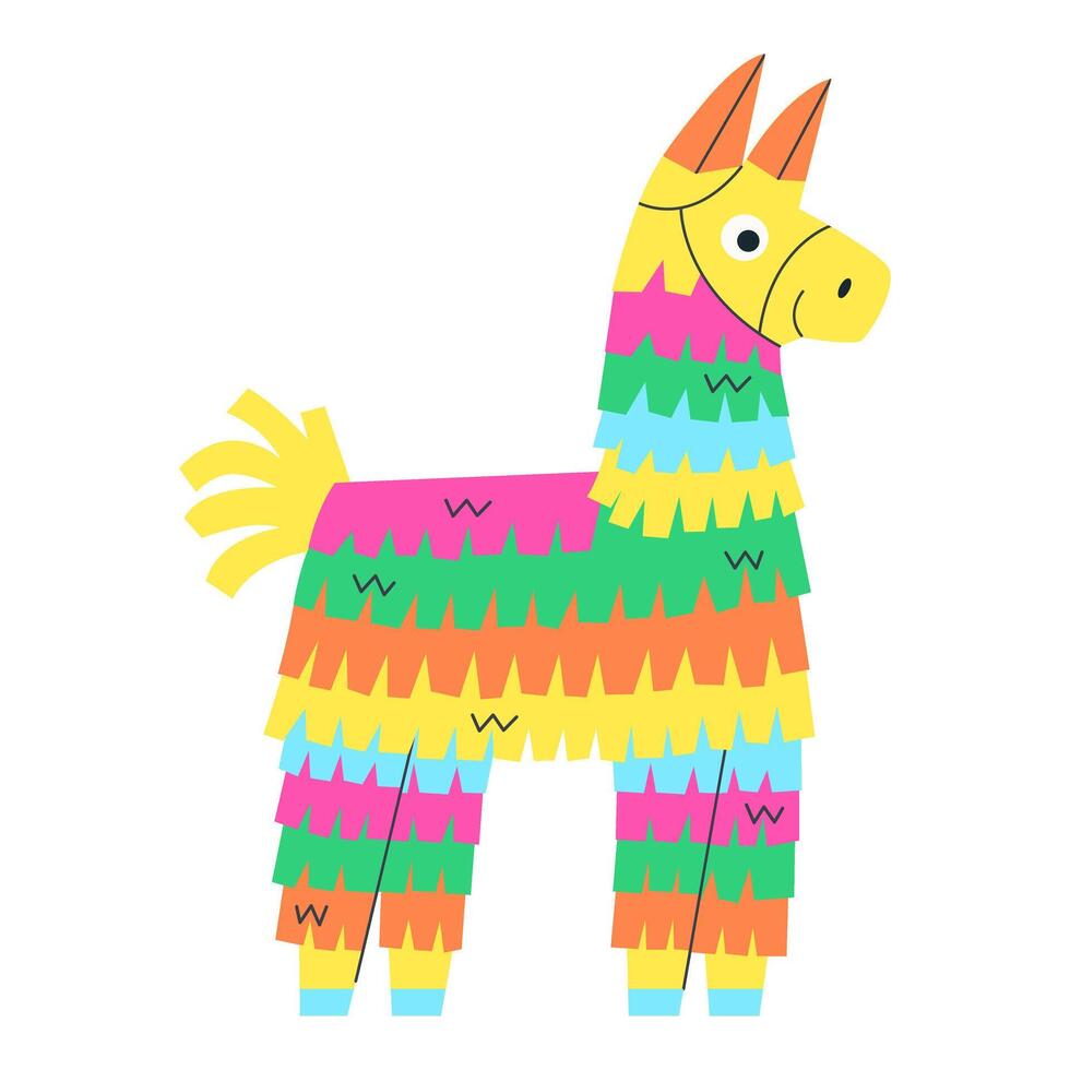 Pinata paper donkey toy with sweets vector