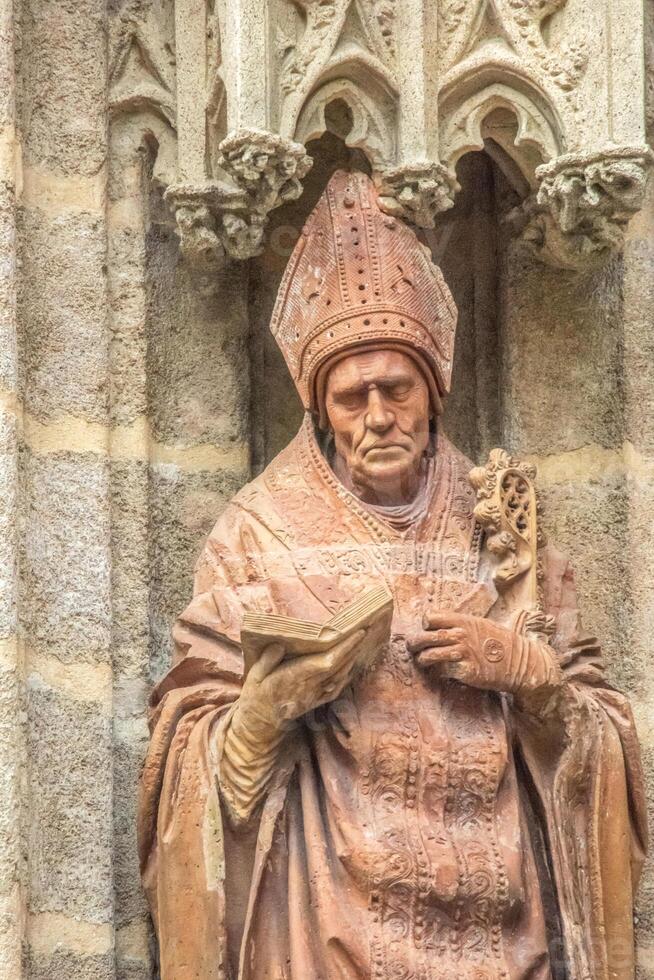 Detail of Terracotta Statue of San Leandro in Seville Cathedral photo