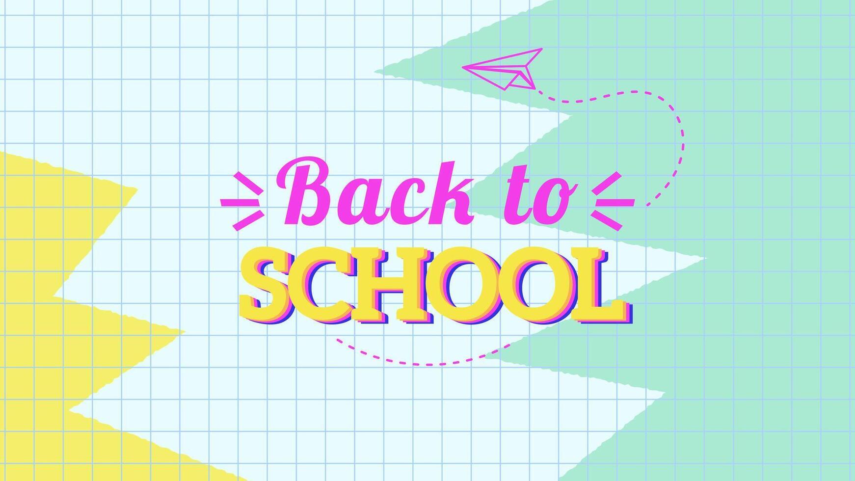 Back to School Fun Banner with Abstract Paper Geometric Pattern vector