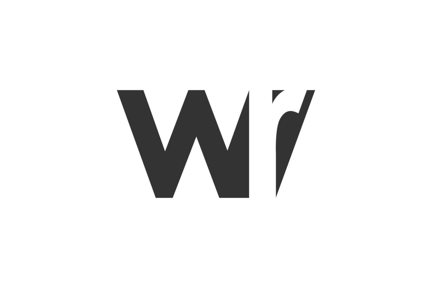 WR creative geometric initial based modern and minimal logo. Letter w r trendy fonts. vector