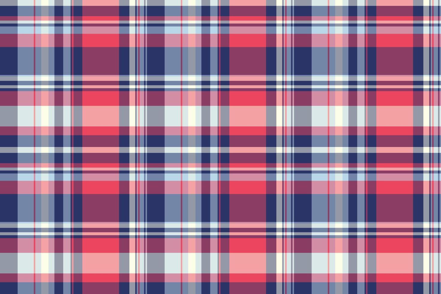 Pixel tartan seamless texture, cloth pattern check plaid. Goose foot textile fabric background in blue and red colors. vector