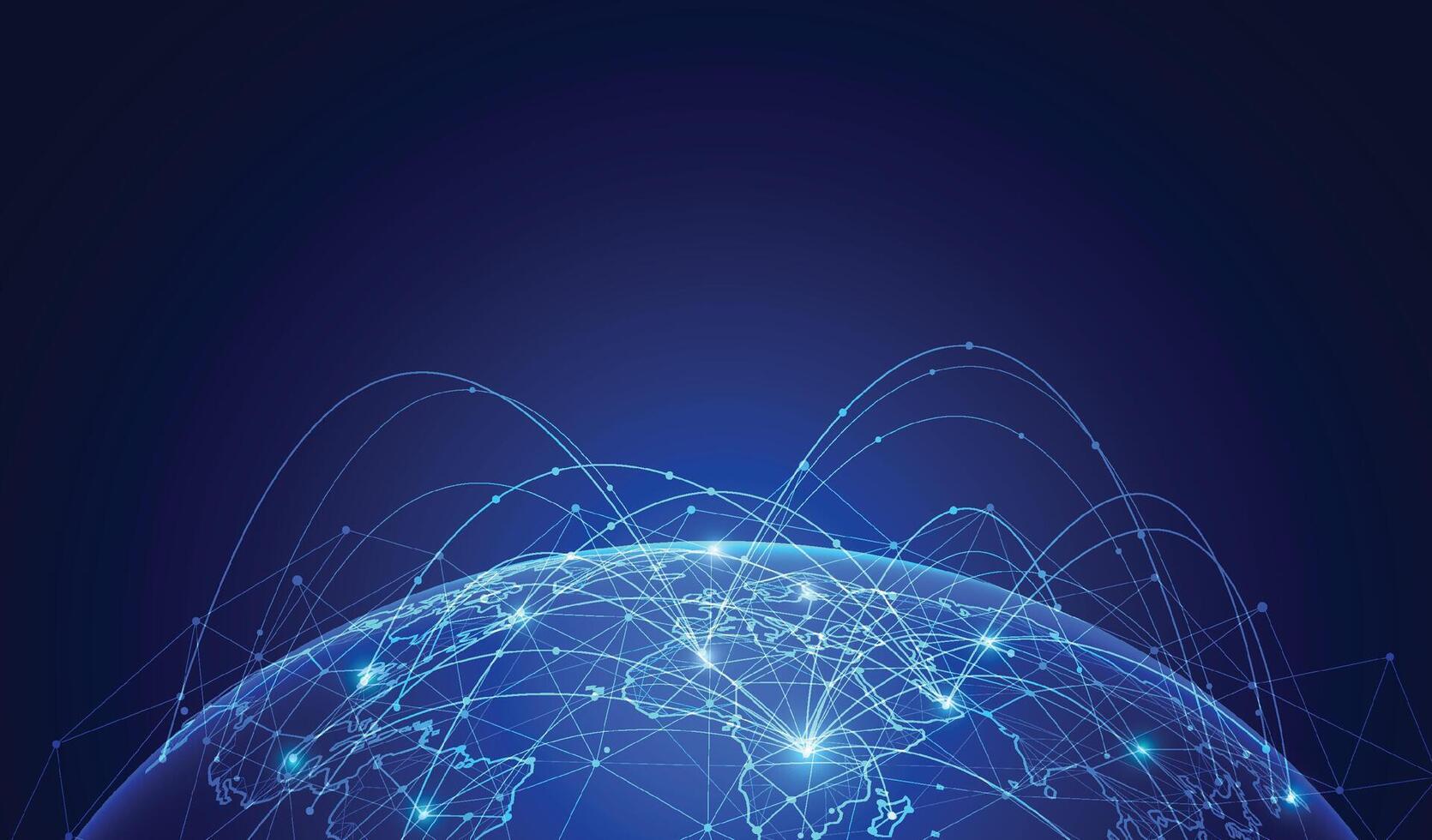 Global network connection. World map point and line composition concept of global business vector
