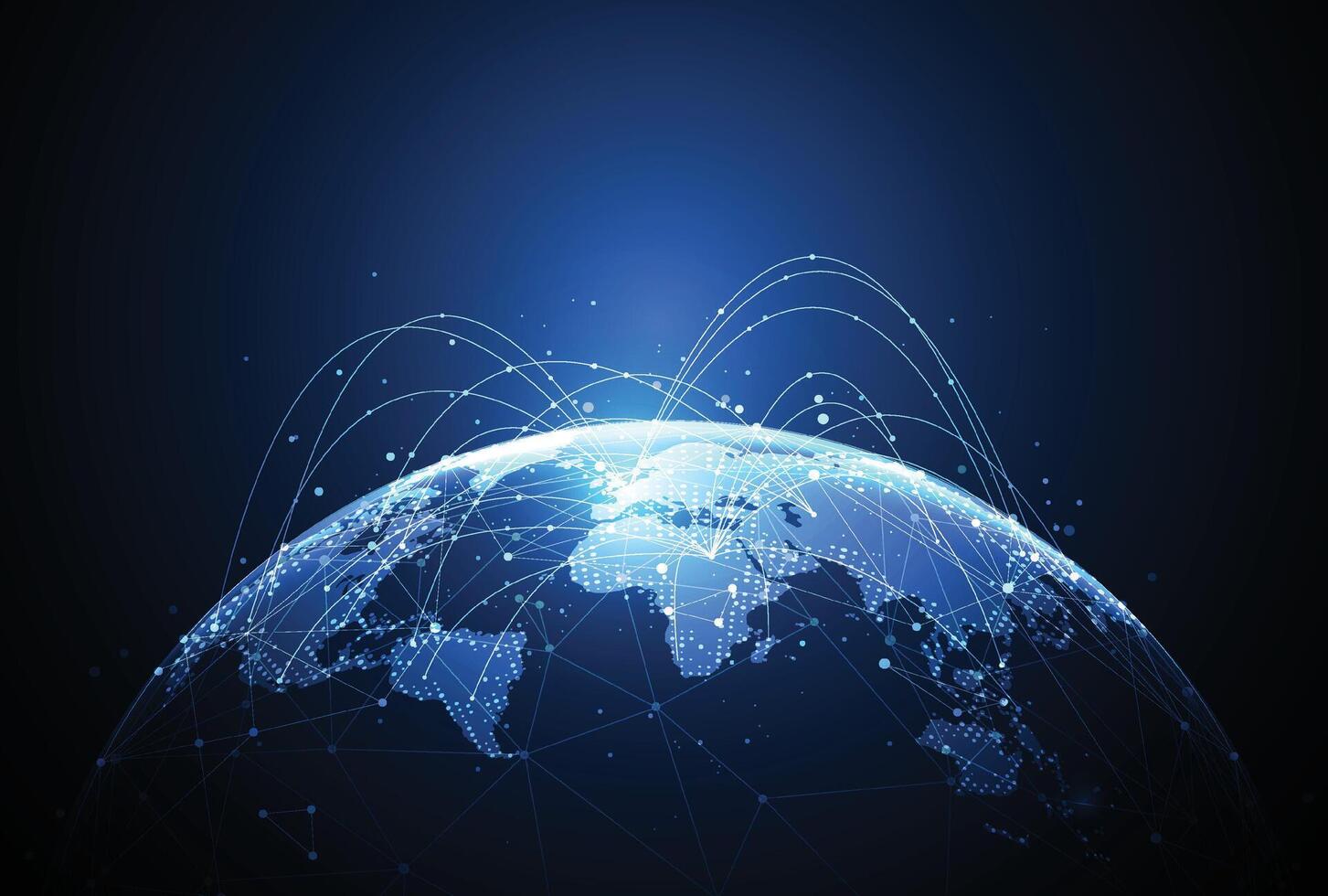 Global network connection. World map point and line composition concept of global business vector
