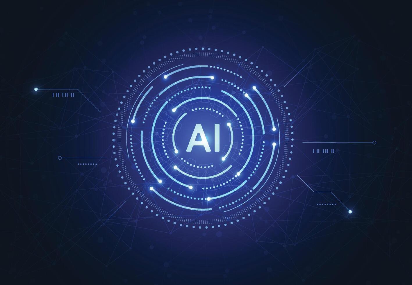 Artificial intelligence chipset on circuit board in futuristic concept technology artwork for web, banner, card, cover vector