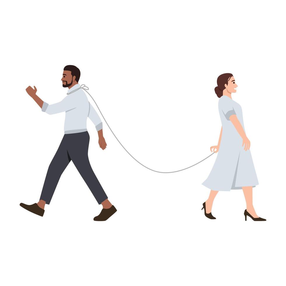 Man bound and trapped by marriage. vector
