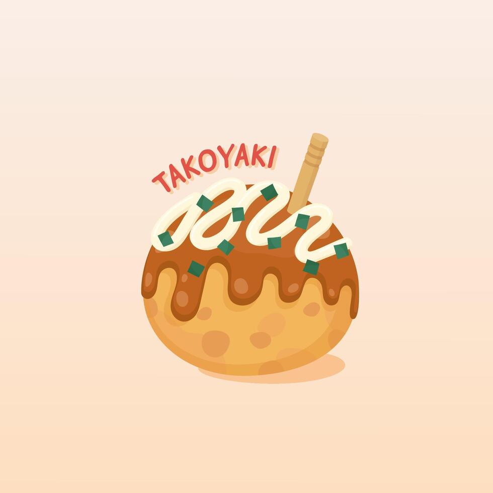 isolated japanese takoyaki symbol vector