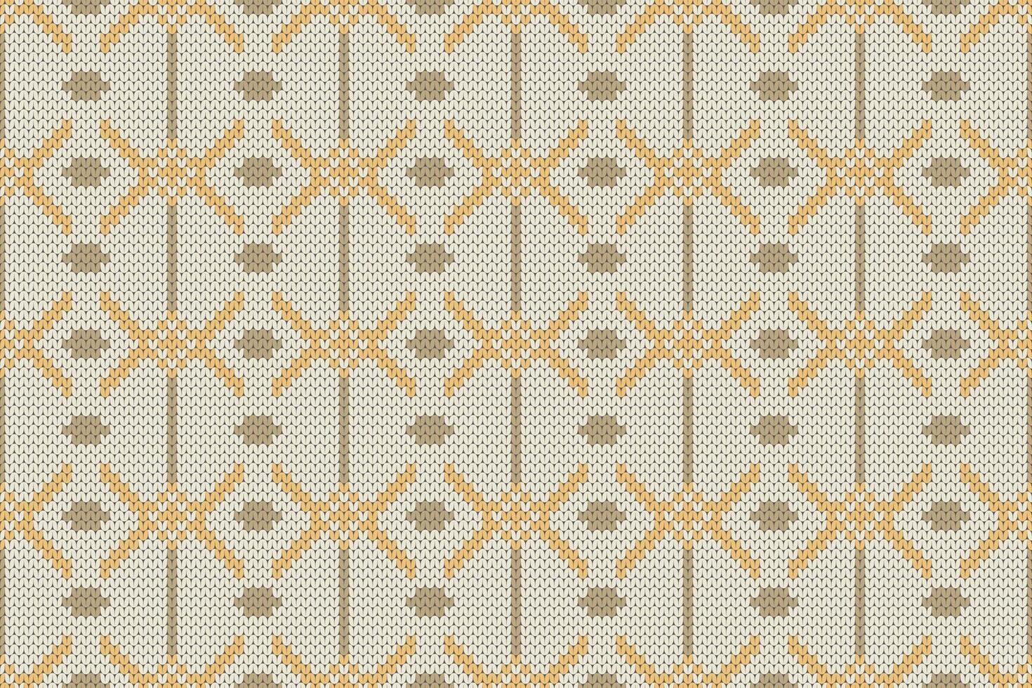 Knitted Pattern Background with Rustic and Vintage Design Elements vector