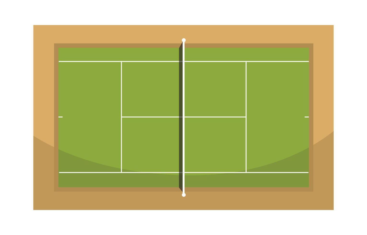 Tennis court Top View, with isolated white background, Sports illustration vector