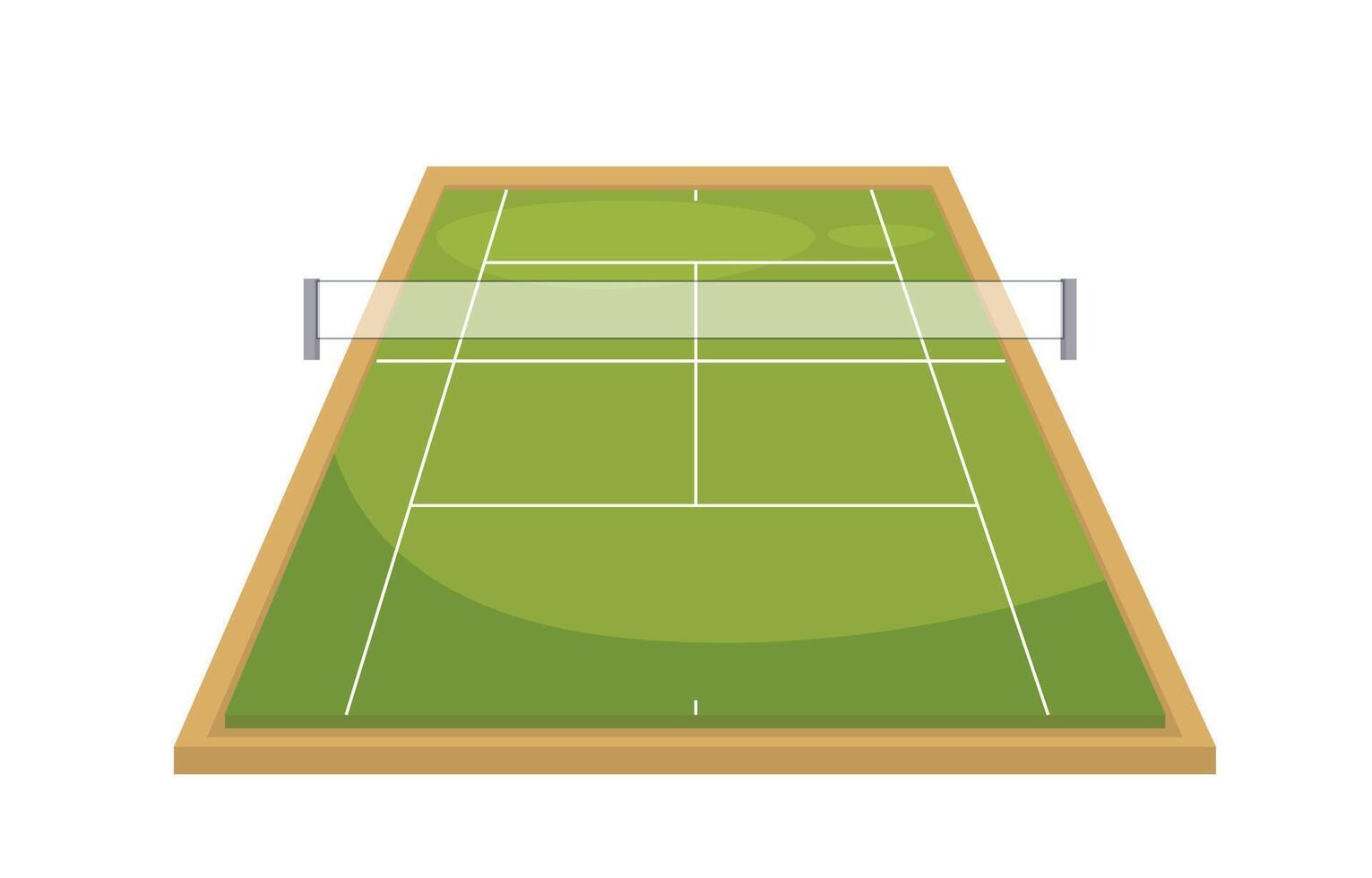 Tennis court Field perspective, with isolated white background, Sports illustration vector