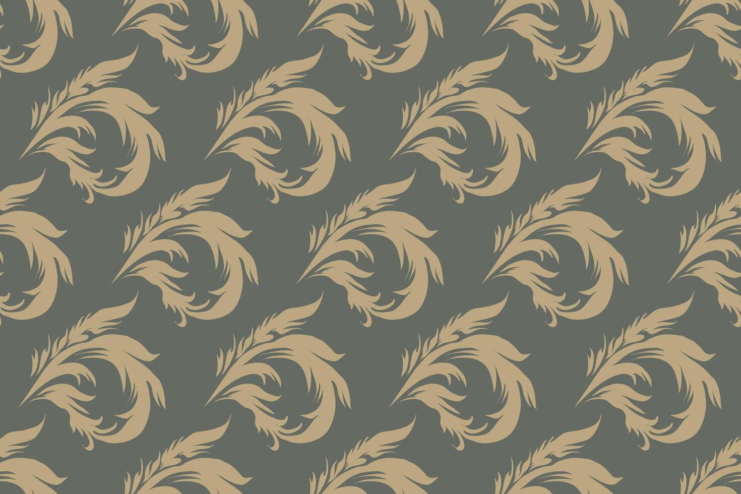 Elegant Damask Floral Seamless Pattern in Beige and Gray. Perfect for fabric, wallpaper, packaging or other design ideas. vector