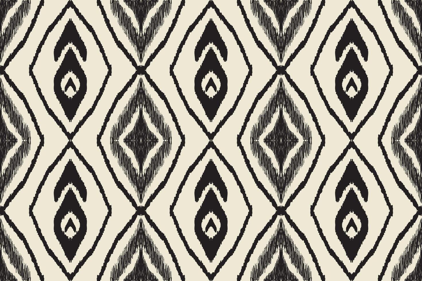 Abstract ikat pattern for seamless ethnic art in tribal and folk style. Print Aztec geometric ornament. Design for fabric, carpet, wallpaper, clothing. vector