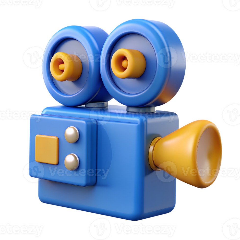 Movie recorder camera for film or live cinema streaming isolated icon illustration png