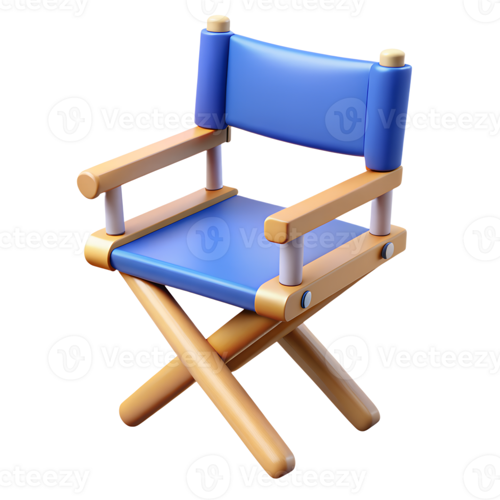 film réalisateur chaise 3d icône isolé png