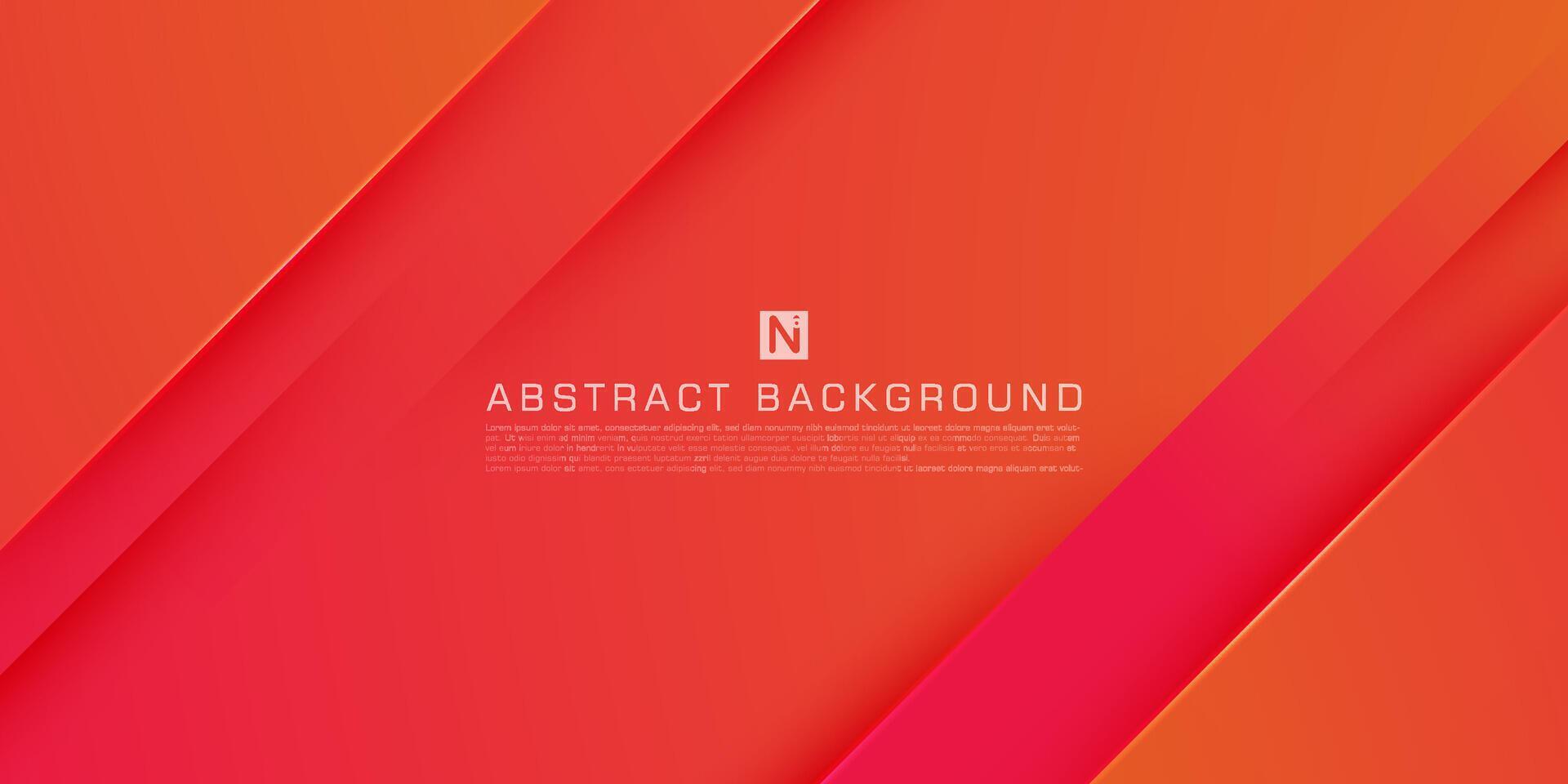 Abstract geometric futuristic 3D background with colorful bright orange gradient background design. Overlap orange shapes pattern. Eps10 vector
