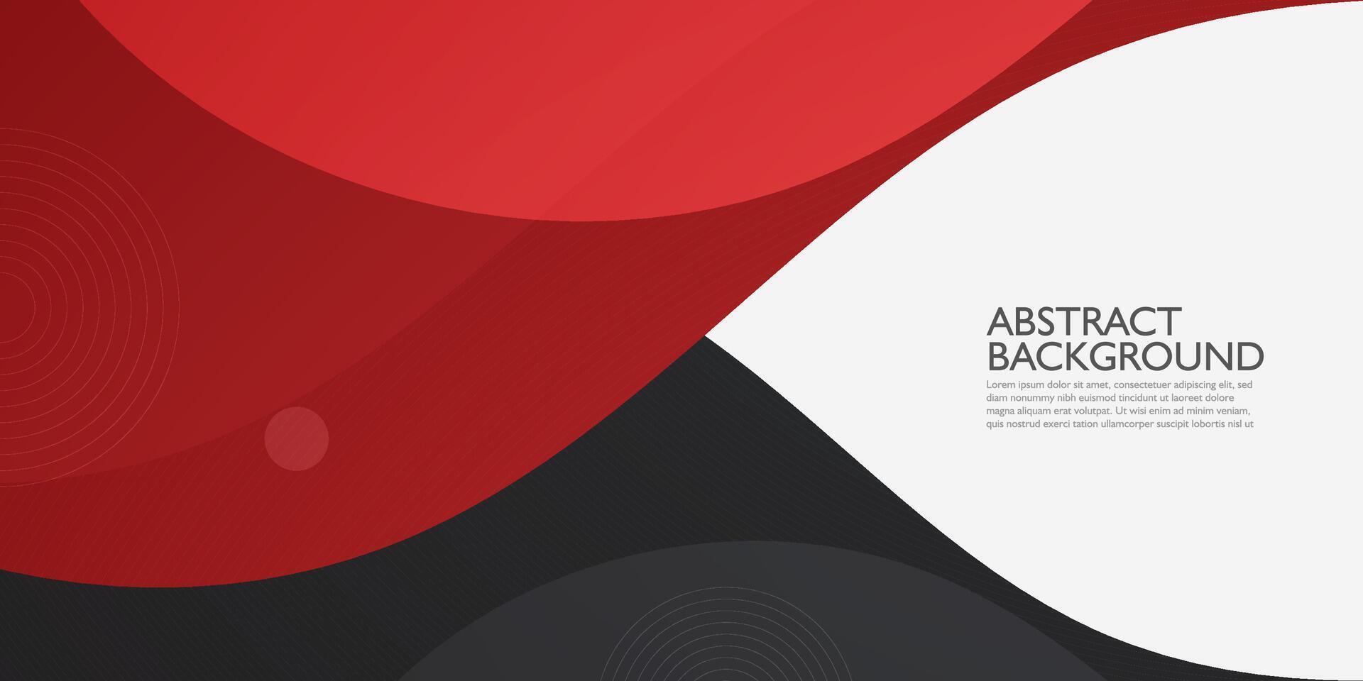 Red colorful geometric business banner design. Creative banner design with wave shapes and lines on white background. Simple horizontal banner. Eps10 vector