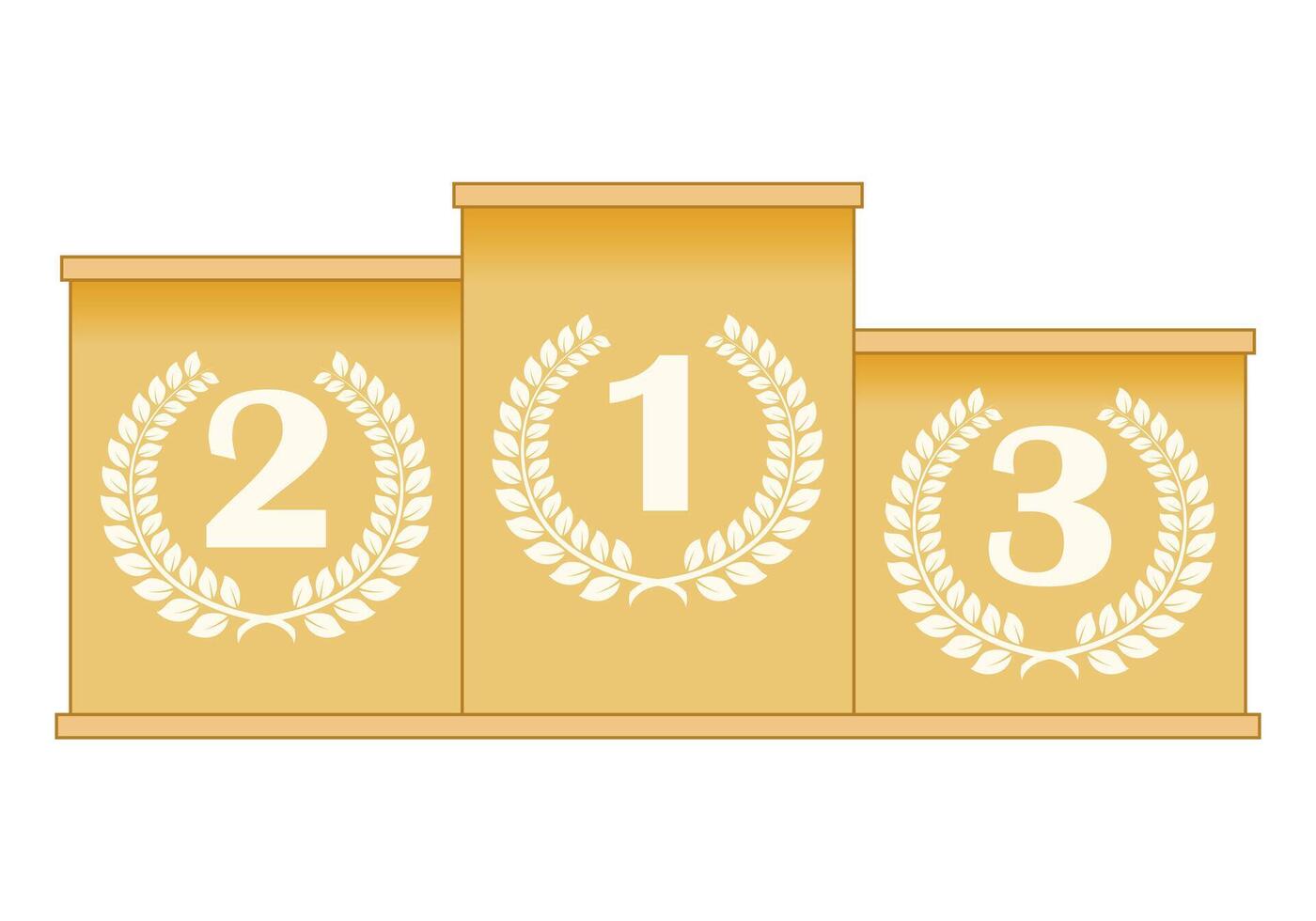 winner podium with numbers in laurel wreath, illustration isolated on white background vector