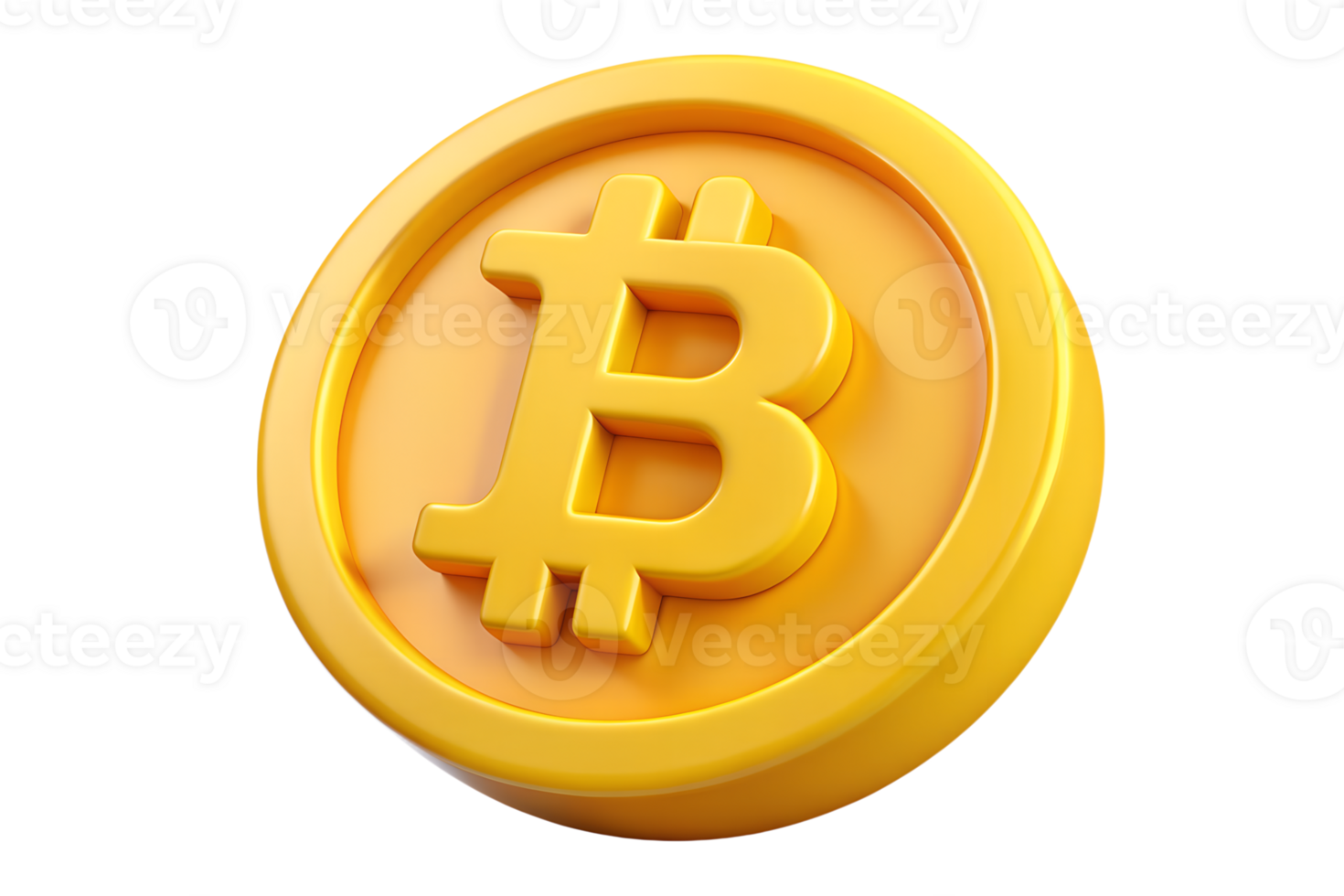 Illustration of 3d bitcoin isolated on the transparent background png