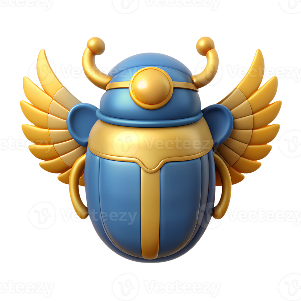 Egypt scarab beetle 3d icon isolated on the transparent background png