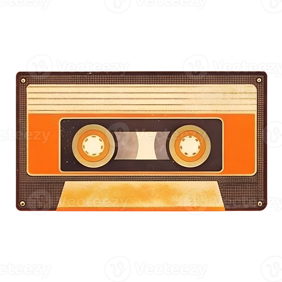 Retro cassette tape icon on the transparent background png