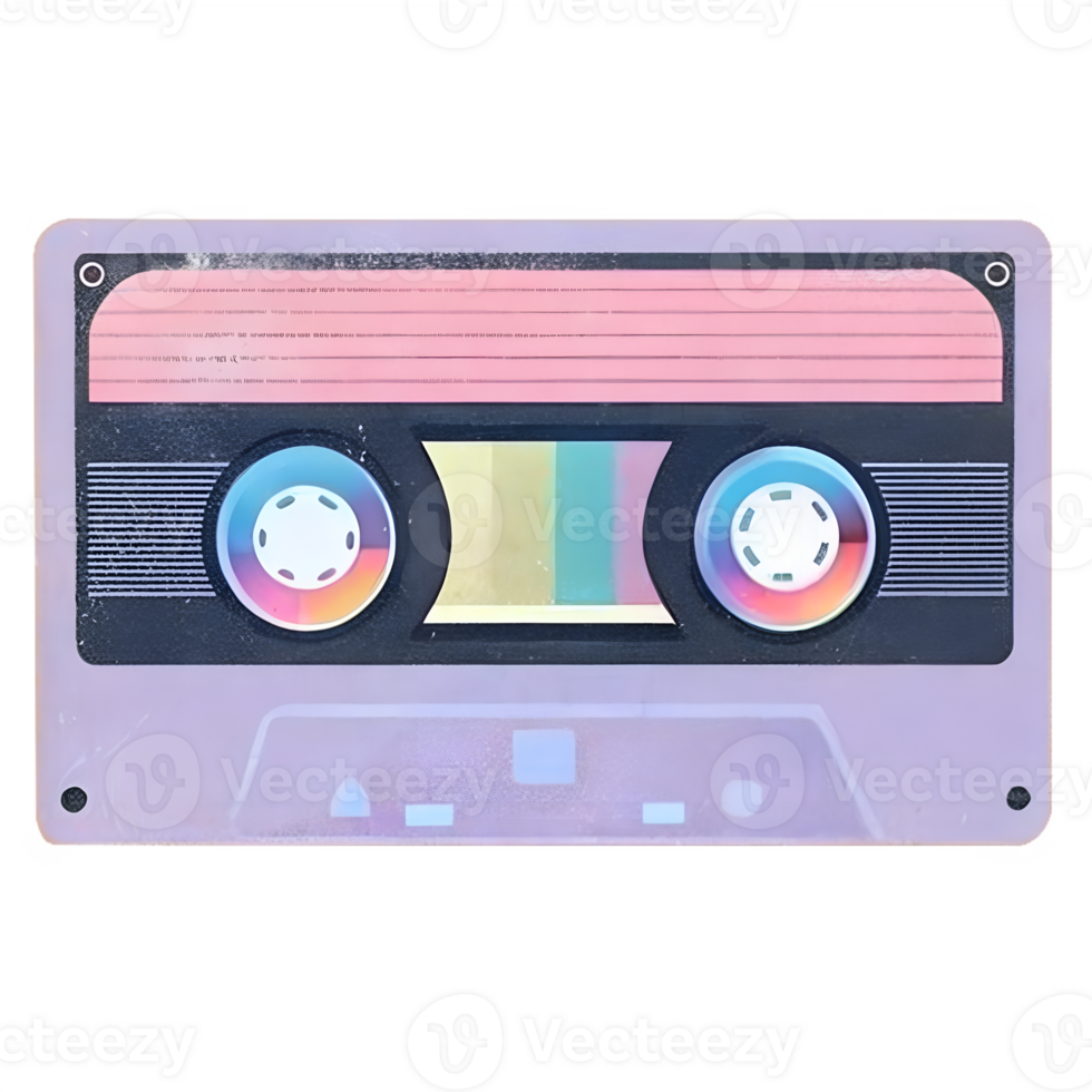 Retro cassette tape icon on the transparent background png