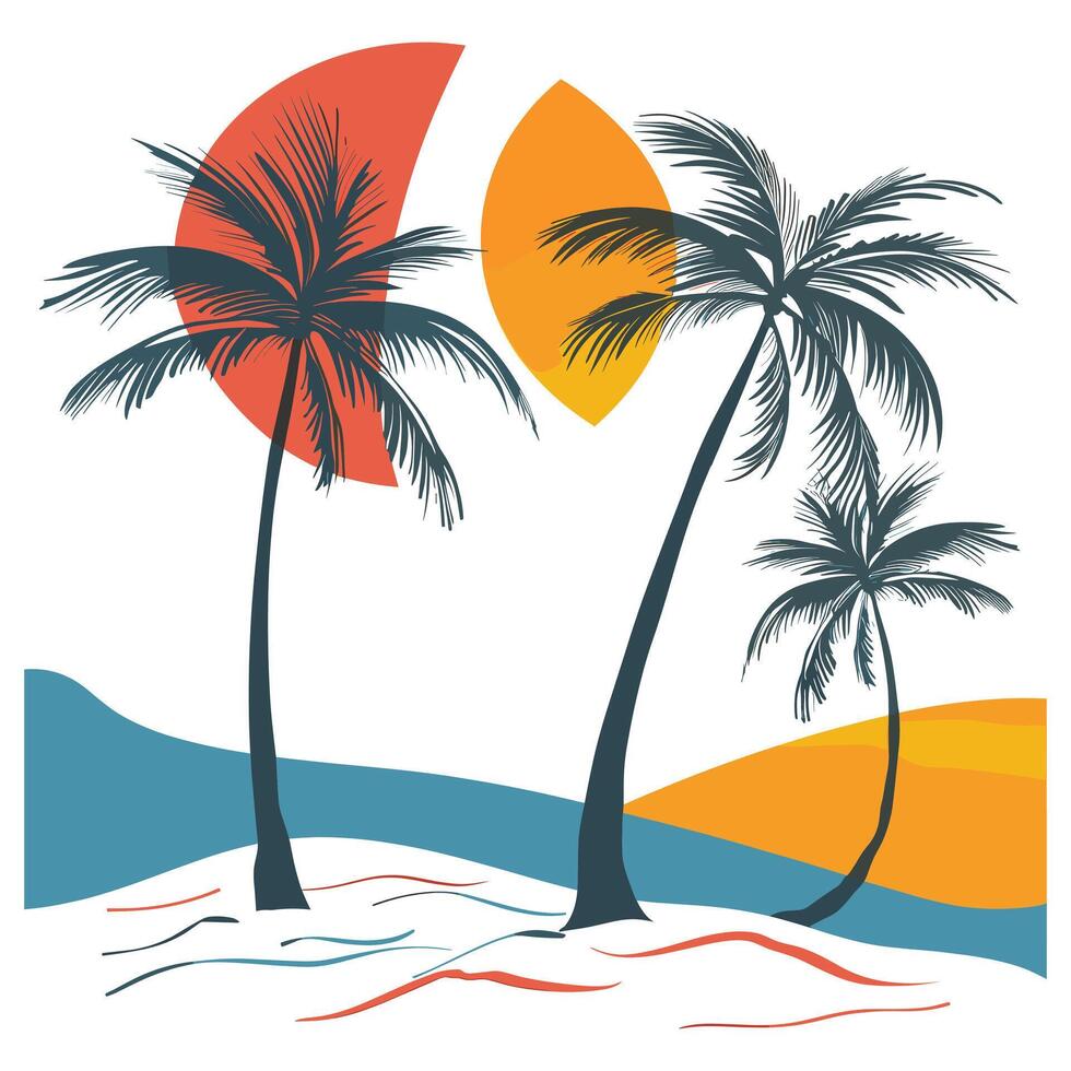 Summer beach t shirt , Summer slogan with beach illustration, Summer, Aloha surf typography for t-shirt print , beach print vector