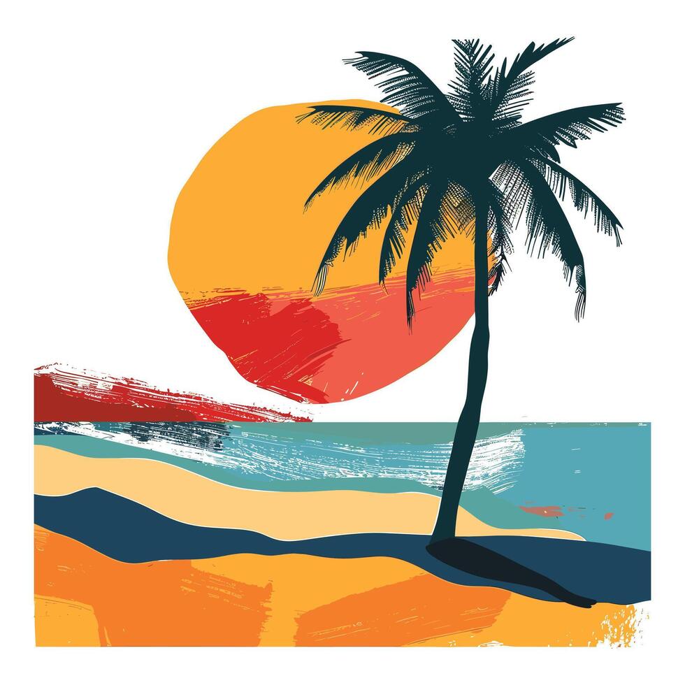 Summer beach t shirt , Summer slogan with beach illustration, Summer, Aloha surf typography for t-shirt print , beach print vector