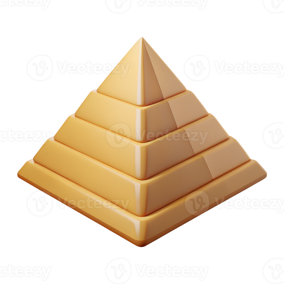 Egypt ancient pyramid 3d icon isolated on the transparent background png